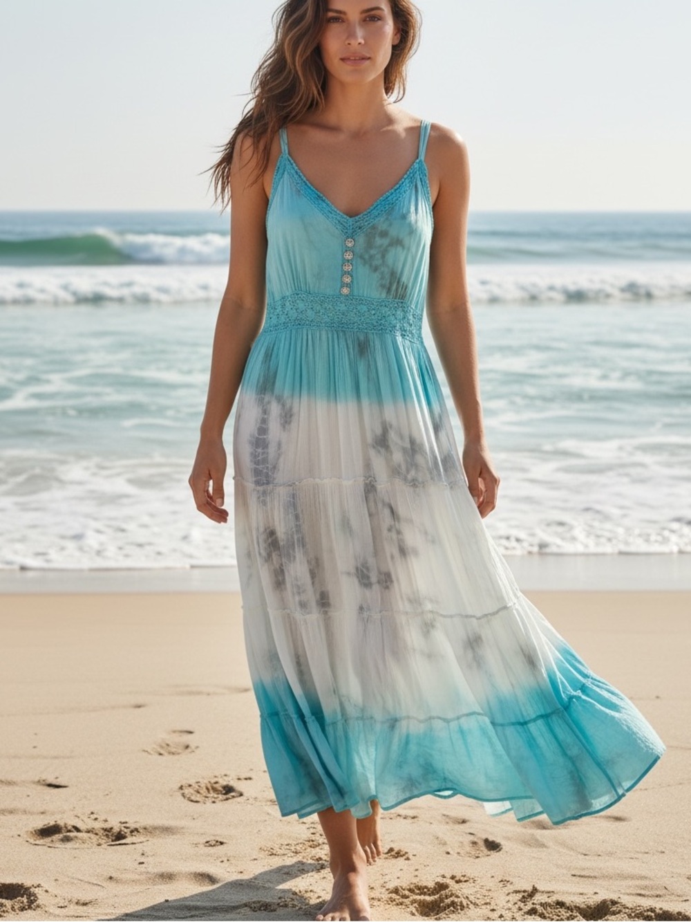 Signature JMB | Tie Dye Maxi Dress - 100% Cotton - Beachy Boho Summer Vacation